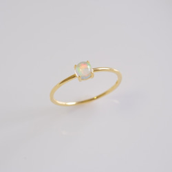 10月誕生石 opal lítið ring：オパール 一粒プチリング　18KGP　11号 8枚目の画像