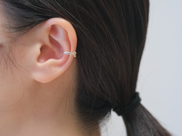 シルバー×K10YG　コンビイヤーカフ  lítið　froðu ear cuff 11枚目の画像