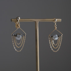 pyrite earrings：パイライト　ピアス　イヤリング　チェーン 2枚目の画像