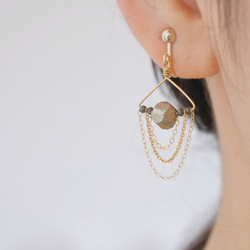 pyrite earrings：パイライト　ピアス　イヤリング　チェーン 4枚目の画像