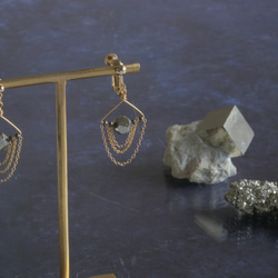 pyrite earrings：パイライト　ピアス　イヤリング　チェーン 5枚目の画像