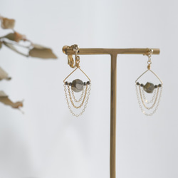 pyrite earrings：パイライト　ピアス　イヤリング　チェーン 7枚目の画像