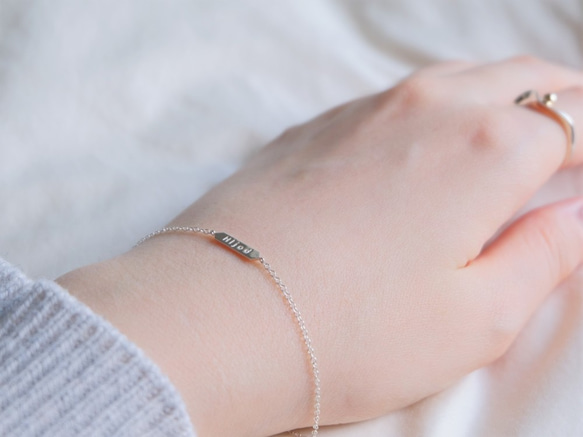 hljóð bracelet：レタードブレスレット　シルバー　silver925 4枚目の画像