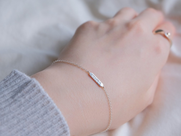 hljóð bracelet：レタードブレスレット　シルバー　silver925 5枚目の画像