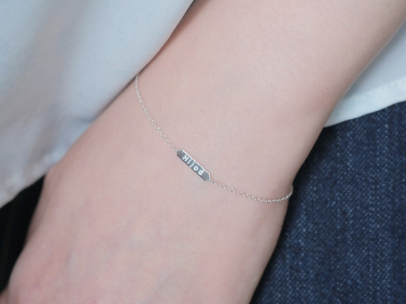 hljóð bracelet：レタードブレスレット　シルバー　silver925 2枚目の画像