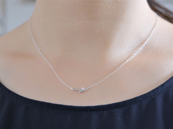 lítið perla necklace2：ベビーパールネックレス　silver925　シルバー 5枚目の画像