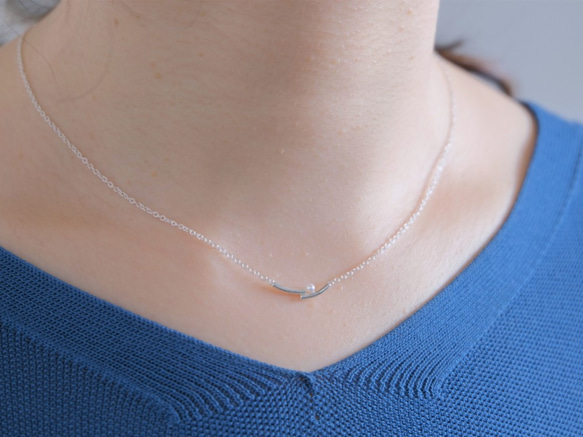 lítið perla necklace2：ベビーパールネックレス　silver925　シルバー 6枚目の画像