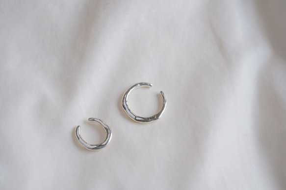 organic circle ear cuff：イヤーカフ　silver925　シルバー 2枚目の画像