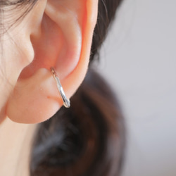 organic circle ear cuff：イヤーカフ　silver925　シルバー 6枚目の画像