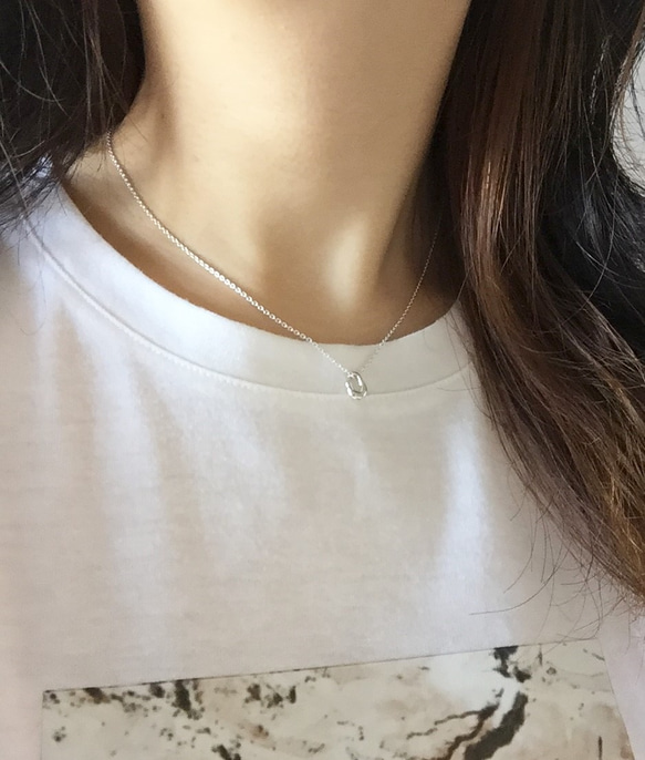 organic circle necklace：サークルネックレス　silver925　シルバー 10枚目の画像