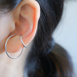 シルバーTvöfalt ear cuff：２連デザイン　イヤーカフ silver925 1枚目の画像