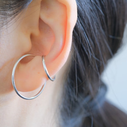 シルバーTvöfalt ear cuff：２連デザイン　イヤーカフ silver925 2枚目の画像