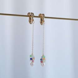 partí earring：パール×天然石カラフル　ピアス・イヤリング 3枚目の画像