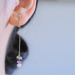 partí earring：パール×天然石カラフル　ピアス・イヤリング 5枚目の画像