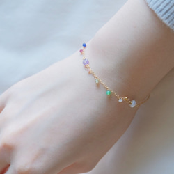 partí bracelet：パール×天然石カラフル　ブレスレット 6枚目の画像