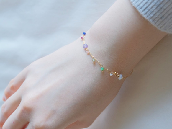 partí bracelet：パール×天然石カラフル　ブレスレット 6枚目の画像