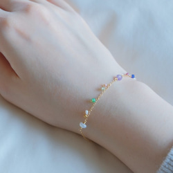 partí bracelet：パール×天然石カラフル　ブレスレット 7枚目の画像