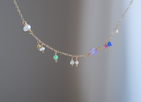 partí earring＆bracelet gift set：パール×天然石　ピアス・イヤリング＆ブレスレットセット 3枚目の画像