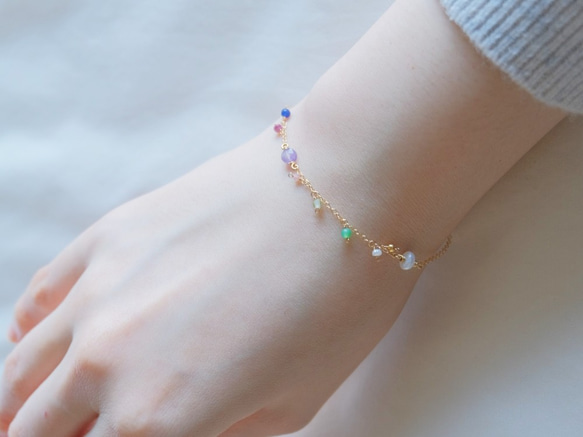 partí earring＆bracelet gift set：パール×天然石　ピアス・イヤリング＆ブレスレットセット 9枚目の画像