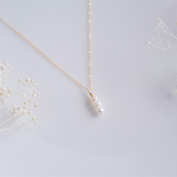 Þreföld perla necklace：３連淡水パールネックレス 3枚目の画像