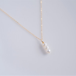 Þreföld perla necklace：３連淡水パールネックレス 4枚目の画像