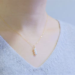 Þreföld perla necklace：３連淡水パールネックレス 6枚目の画像