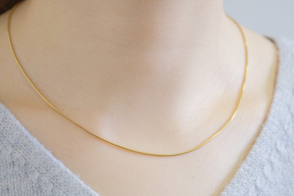 14kgfスネークチェーンネックレス　ゴールド　チョーカー