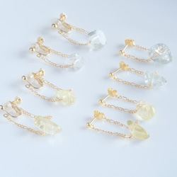 lemon quartz swing chain：レモンクオーツピアス　イヤリング 6枚目の画像