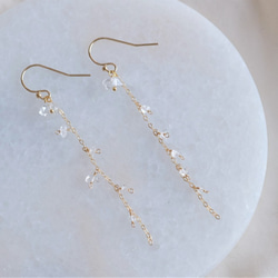 Herkimer Mikið af glimmeri earring：ハーキマーダイヤモンド　天然石ピアス・イヤリング 4枚目の画像