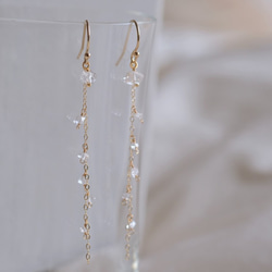 Herkimer Mikið af glimmeri earring：ハーキマーダイヤモンド　天然石ピアス・イヤリング 5枚目の画像