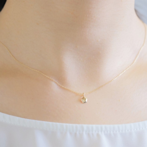 ✶K10YG✶lítið fimmtungur necklace 変形五角形 ネックレス 10金
