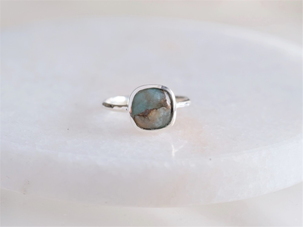 1点もの✶copper amazonite ring コッパーアマゾナイト シルバーリング silver925