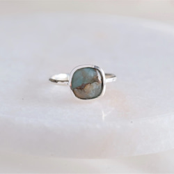 1点もの✶copper amazonite ring コッパーアマゾナイト シルバーリング silver925 1枚目の画像