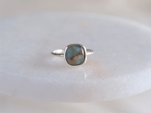 1点もの✶copper amazonite ring コッパーアマゾナイト シルバーリング silver925 2枚目の画像