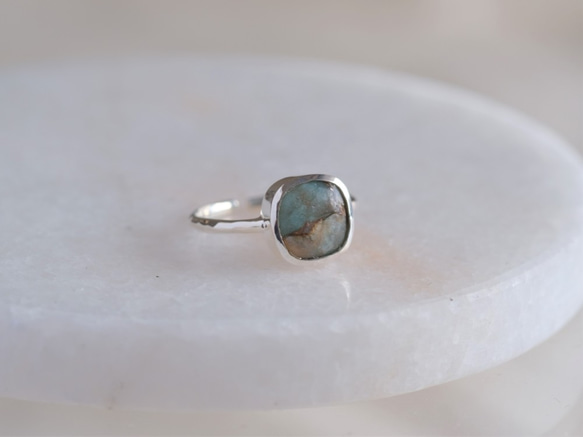 1点もの✶copper amazonite ring コッパーアマゾナイト シルバーリング silver925 3枚目の画像