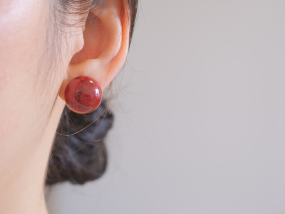 Africa coral earring　アフリカ赤珊瑚　イヤリング 6枚目の画像