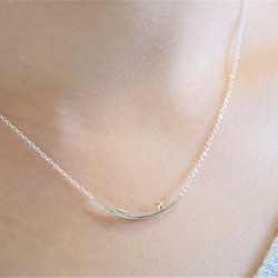 Næturslippur necklace：K10YG×silver925　星カーブバーネックレス　シルバー×ゴールド 5枚目の画像