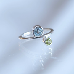 earcuff peridot×bluetopaz ブルートパーズ×ペリドット　イヤカフ　silver925　シルバー 1枚目の画像