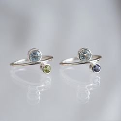 earcuff peridot×bluetopaz ブルートパーズ×ペリドット　イヤカフ　silver925　シルバー 2枚目の画像