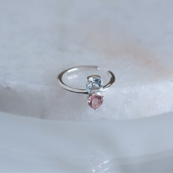 earcuff pink tourmaline×topaz トパーズ×ピンクトルマリン イヤカフ　シルバー 6枚目の画像