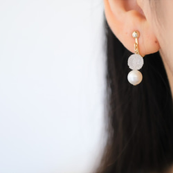 kandís Earring：シェルパール×シュガーボールイヤリング 1枚目の画像