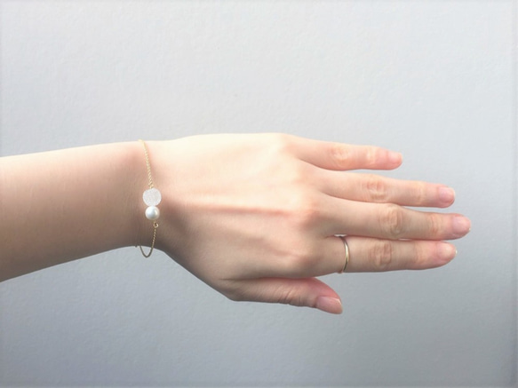 kandís bracelet：シェルパール×シュガーボール　ブレスレット 6枚目の画像