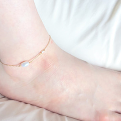 Sund anklet：パール×ちび天然石アンクレット 8枚目の画像