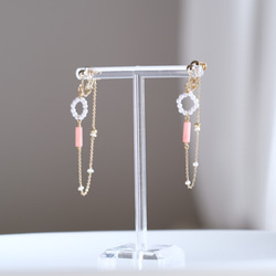 kóralrif Earring：パール×コーラル　イヤリング 2枚目の画像