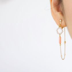 kóralrif Earring：パール×コーラル　イヤリング 6枚目の画像