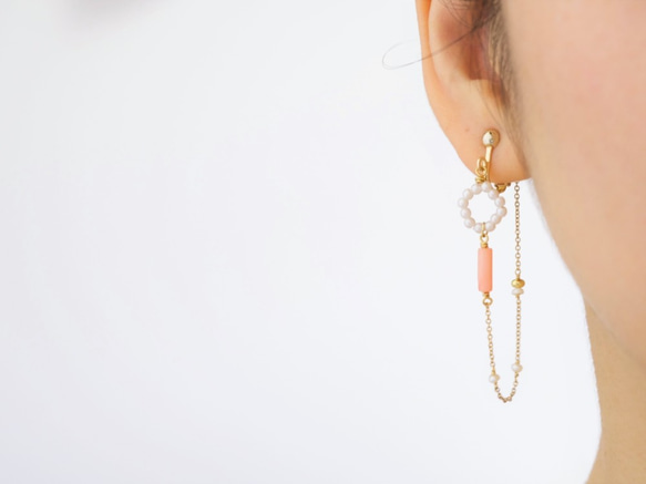 kóralrif Earring：パール×コーラル　イヤリング 6枚目の画像