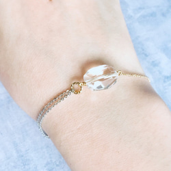 quartz bracelet：クオーツ　バイカラーチェーン　ブレスレット 1枚目の画像