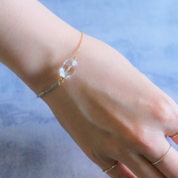 quartz bracelet：クオーツ　バイカラーチェーン　ブレスレット 4枚目の画像