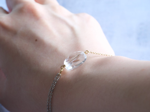 quartz bracelet：クオーツ　バイカラーチェーン　ブレスレット 8枚目の画像