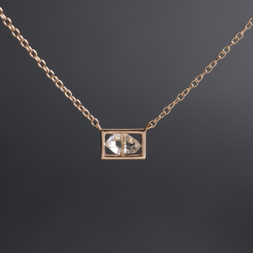 K10YG✶Sýnishorn necklace：ハーキマーダイヤモンド標本